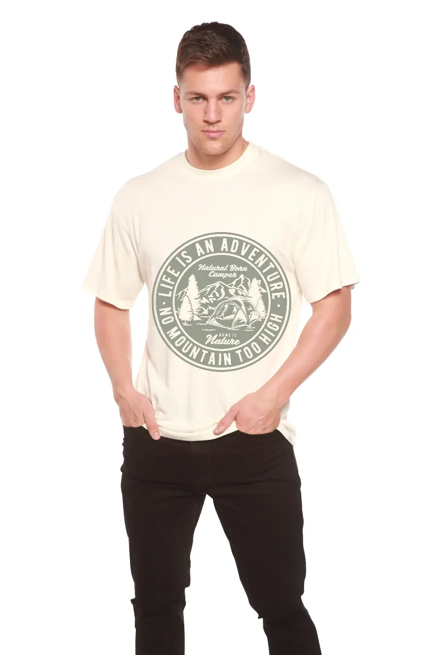 Life Is An Adventure Men's Bamboo Viscose/Organic Cotton Short Sleeve Graphic T-Shirt Spun Bamboo