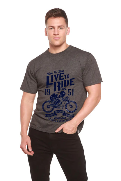 Live To Ride Men's Bamboo Viscose/Organic Cotton Short Sleeve Graphic T-Shirt Spun Bamboo