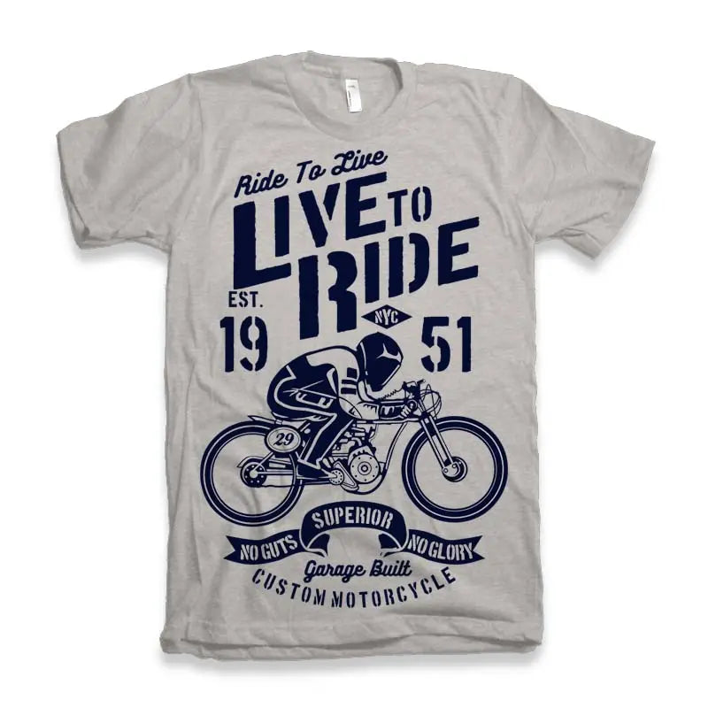 Live To Ride Men's Bamboo Viscose/Organic Cotton Short Sleeve Graphic T-Shirt Spun Bamboo