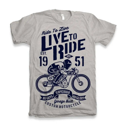 Live To Ride Men's Bamboo Viscose/Organic Cotton Short Sleeve Graphic T-Shirt Spun Bamboo