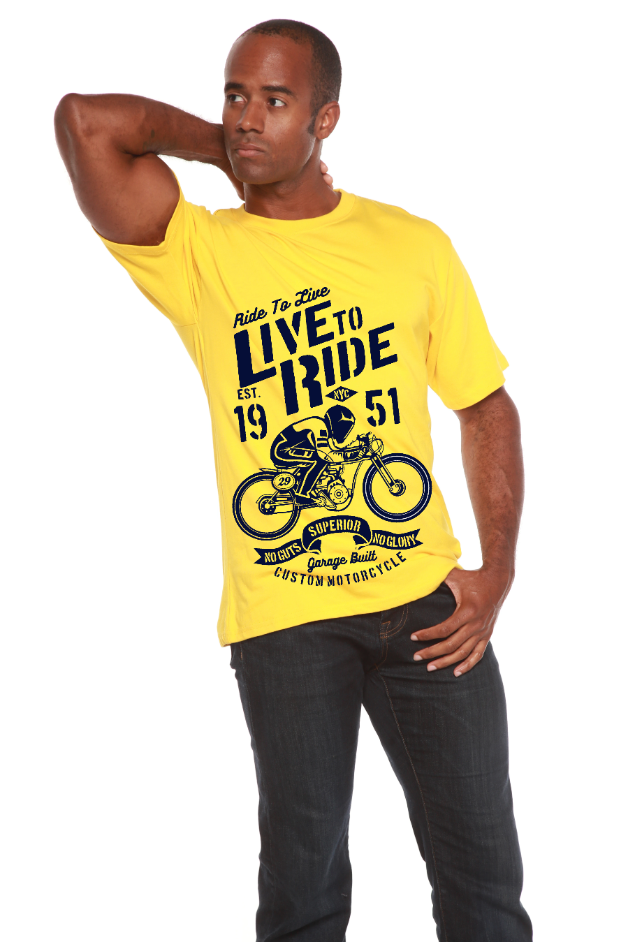 Live To Ride Men's Bamboo Viscose/Organic Cotton Short Sleeve Graphic T-Shirt Spun Bamboo