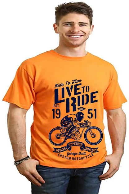 Live To Ride Men's Bamboo Viscose/Organic Cotton Short Sleeve Graphic T-Shirt Spun Bamboo