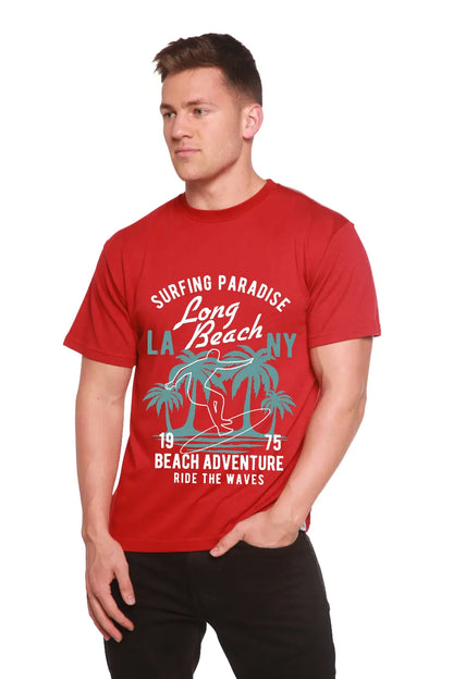 Long Beach Men's Bamboo Viscose/Organic Cotton Short Sleeve Graphic T-Shirt Spun Bamboo