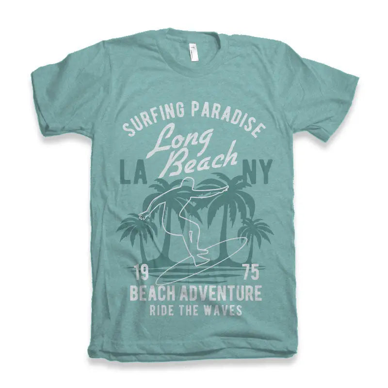 Long Beach Men's Bamboo Viscose/Organic Cotton Short Sleeve Graphic T-Shirt Spun Bamboo
