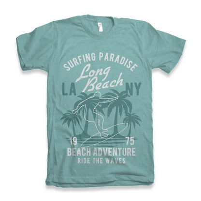 Long Beach Men's Bamboo Viscose/Organic Cotton Short Sleeve Graphic T-Shirt Spun Bamboo