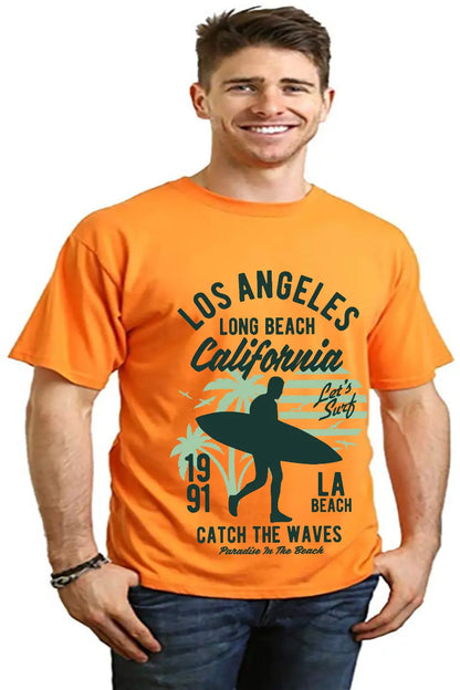 Los Angeles Men's Bamboo Viscose/Organic Cotton Short Sleeve Graphic T-Shirt Spun Bamboo