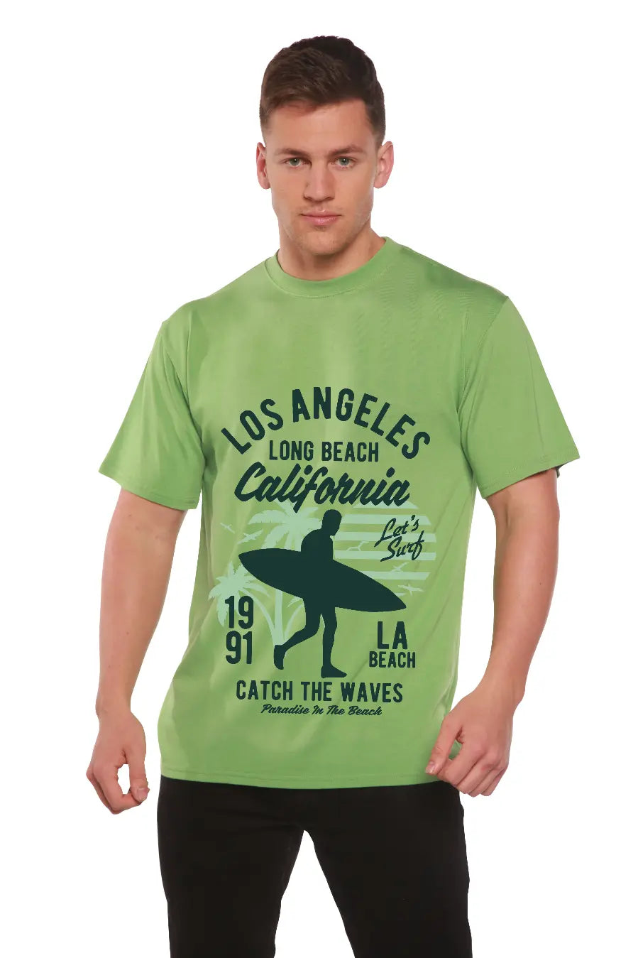 Los Angeles Men's Bamboo Viscose/Organic Cotton Short Sleeve Graphic T-Shirt Spun Bamboo