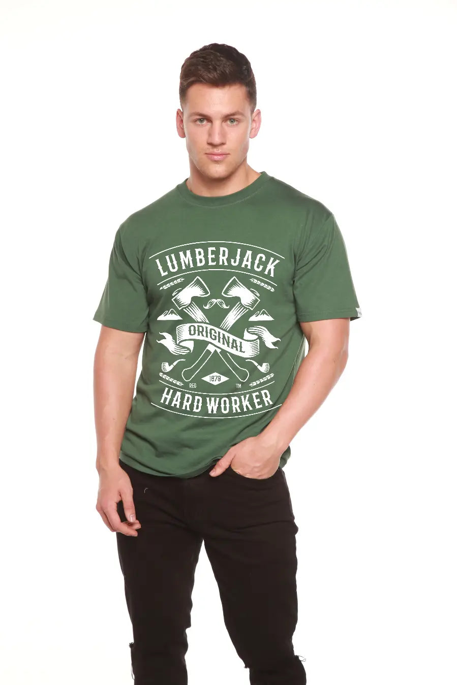 LumberJack Men's Bamboo Viscose/Organic Cotton Short Sleeve Graphic T-Shirt Spun Bamboo