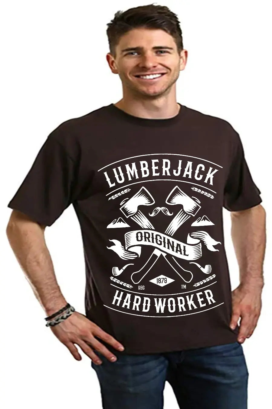 LumberJack Men's Bamboo Viscose/Organic Cotton Short Sleeve Graphic T-Shirt Spun Bamboo