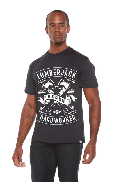 LumberJack Men's Bamboo Viscose/Organic Cotton Short Sleeve Graphic T-Shirt Spun Bamboo