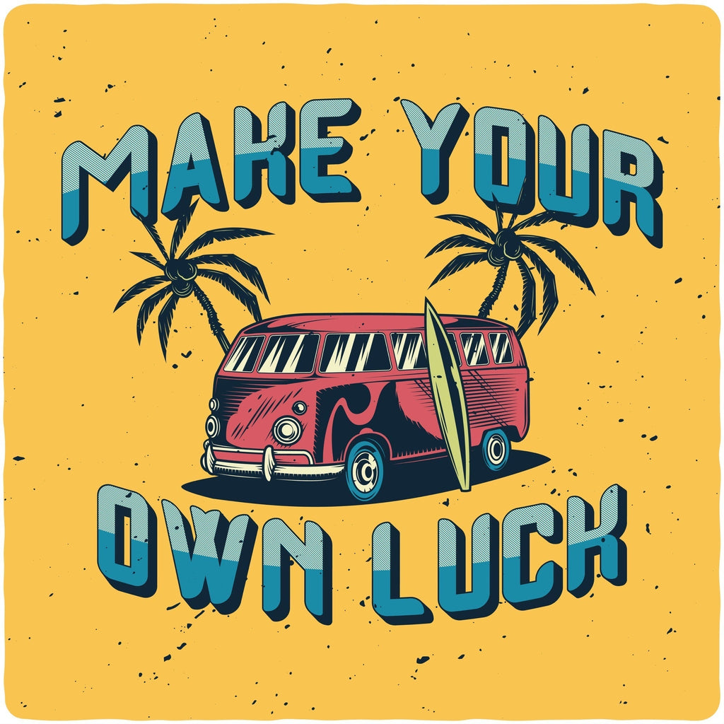 Make your own luck Men's Bamboo Viscose/Organic Cotton Short Sleeve Graphic T-Shirt Spun Bamboo