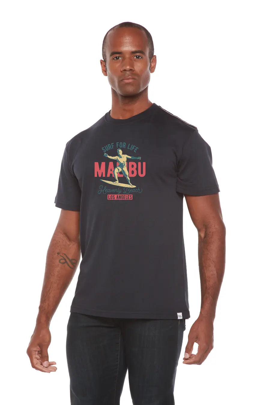 MALIBU Men's Bamboo Viscose/Organic Cotton Short Sleeve Graphic T-Shirt Spun Bamboo
