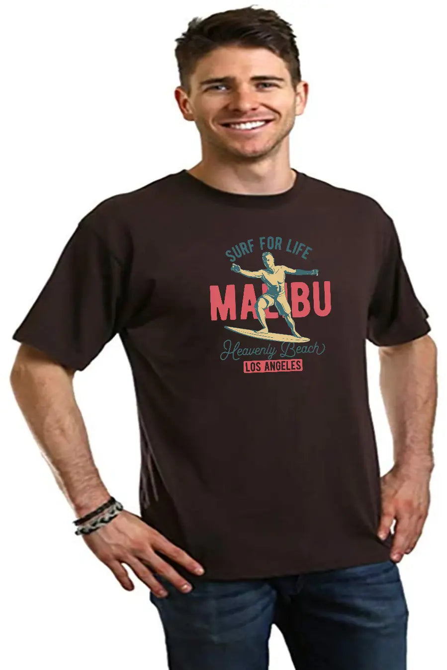 MALIBU Men's Bamboo Viscose/Organic Cotton Short Sleeve Graphic T-Shirt Spun Bamboo