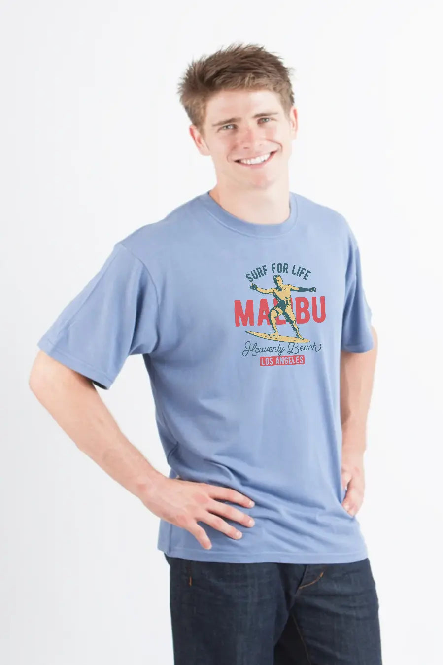 MALIBU Men's Bamboo Viscose/Organic Cotton Short Sleeve Graphic T-Shirt Spun Bamboo