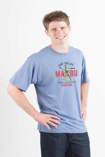 MALIBU Men's Bamboo Viscose/Organic Cotton Short Sleeve Graphic T-Shirt Spun Bamboo