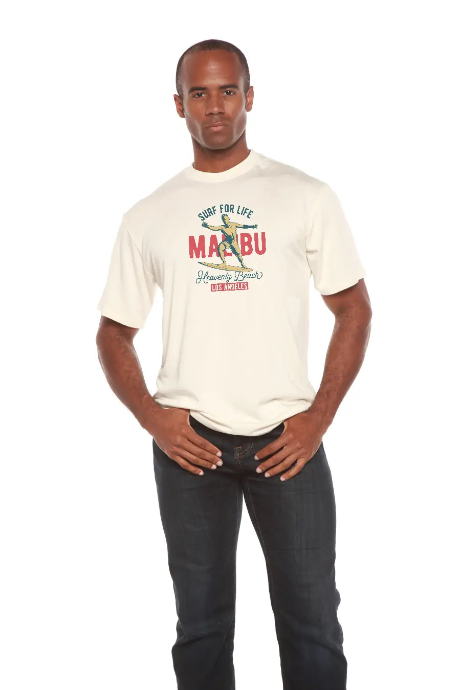 MALIBU Men's Bamboo Viscose/Organic Cotton Short Sleeve Graphic T-Shirt Spun Bamboo