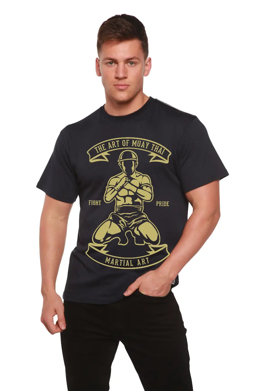 Martial Art Men's Bamboo Viscose/Organic Cotton Short Sleeve Graphic T-Shirt Spun Bamboo