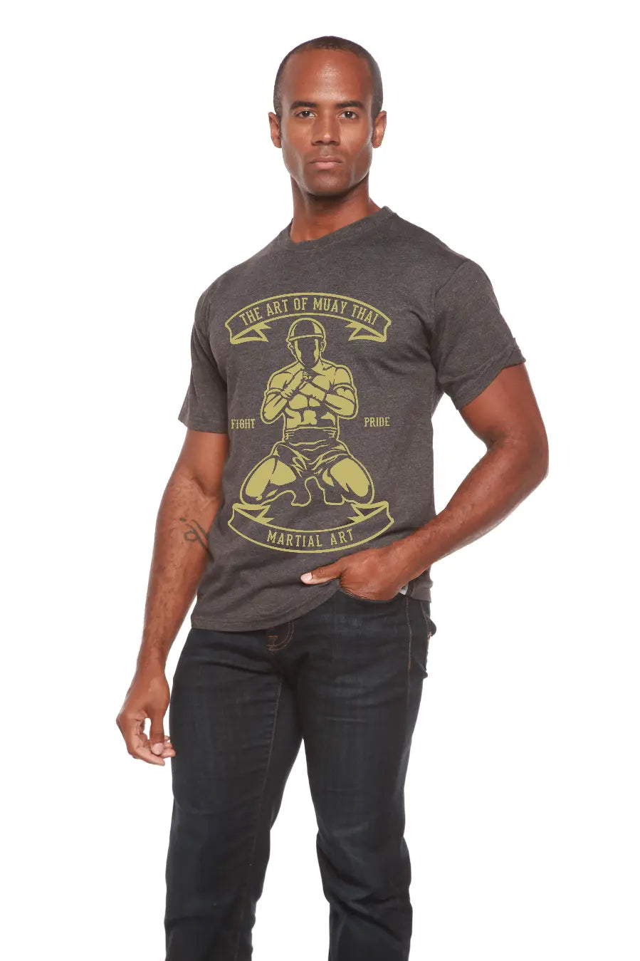 Martial Art Men's Bamboo Viscose/Organic Cotton Short Sleeve Graphic T-Shirt Spun Bamboo