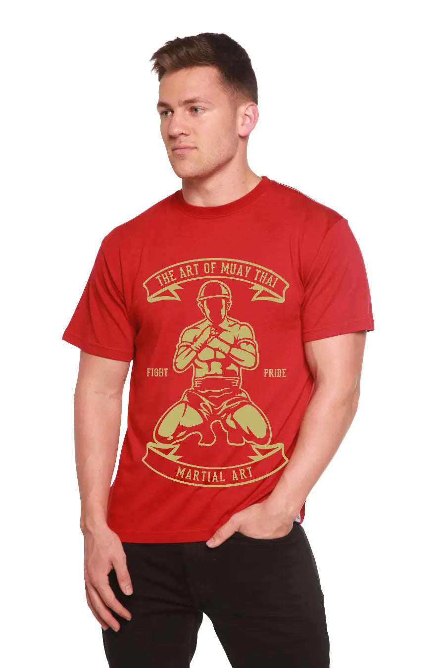 Martial Art Men's Bamboo Viscose/Organic Cotton Short Sleeve Graphic T-Shirt Spun Bamboo