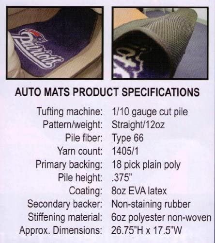 University of Wisconsin Badgers Front Floor Mats, Carpet Car Set, 18x27 Inch, Nylon, Set of 2 Fielders Choice