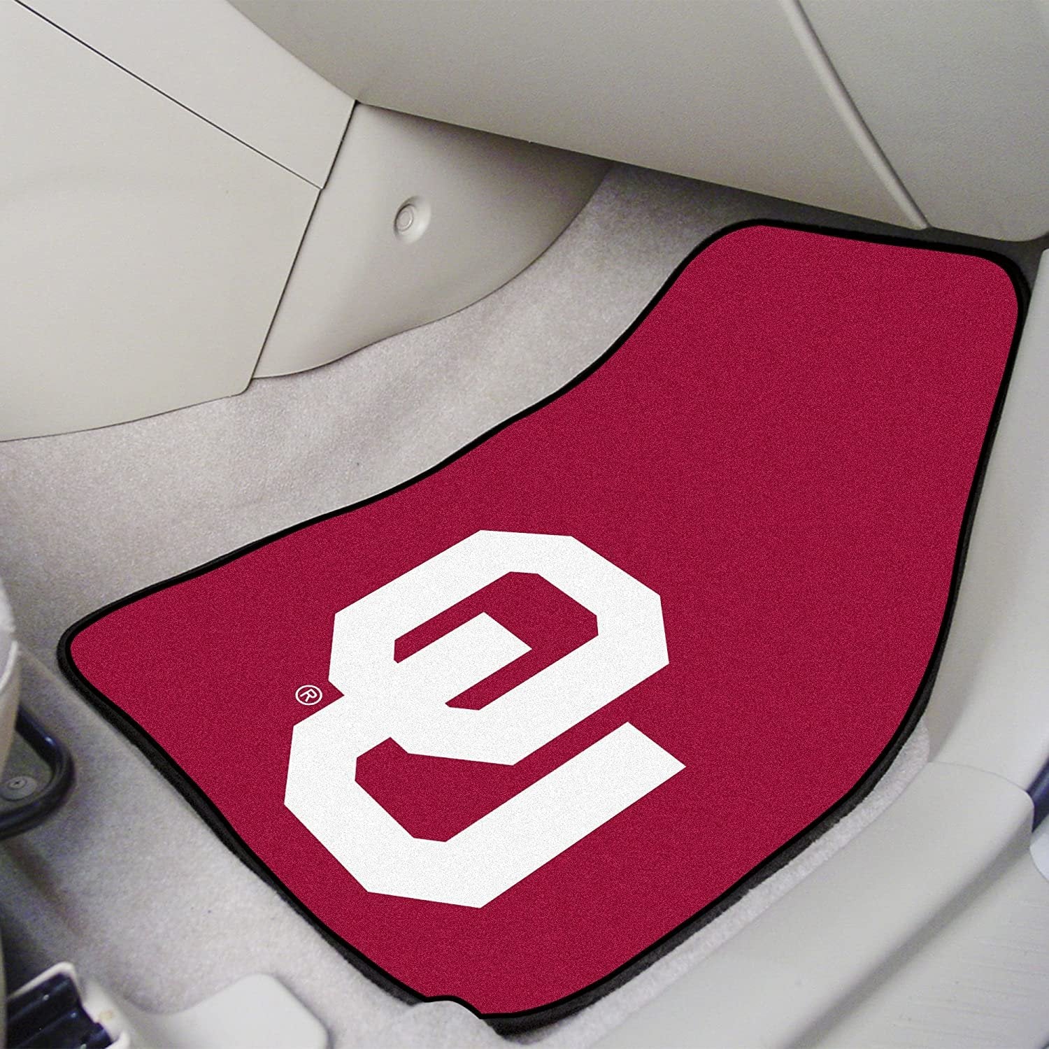 University of Oklahoma Sooners Front Floor Mats, Carpet Car Set, 18x27 Inch, Nylon, Set of 2 Fielders Choice