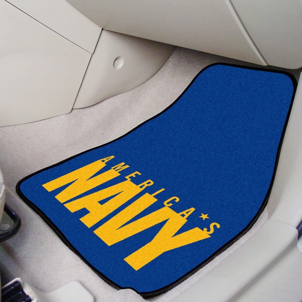 United States Navy Military Front Floor Mats, Carpet Car Set, 18x27 Inch, Nylon, Set of 2 Fielders Choice