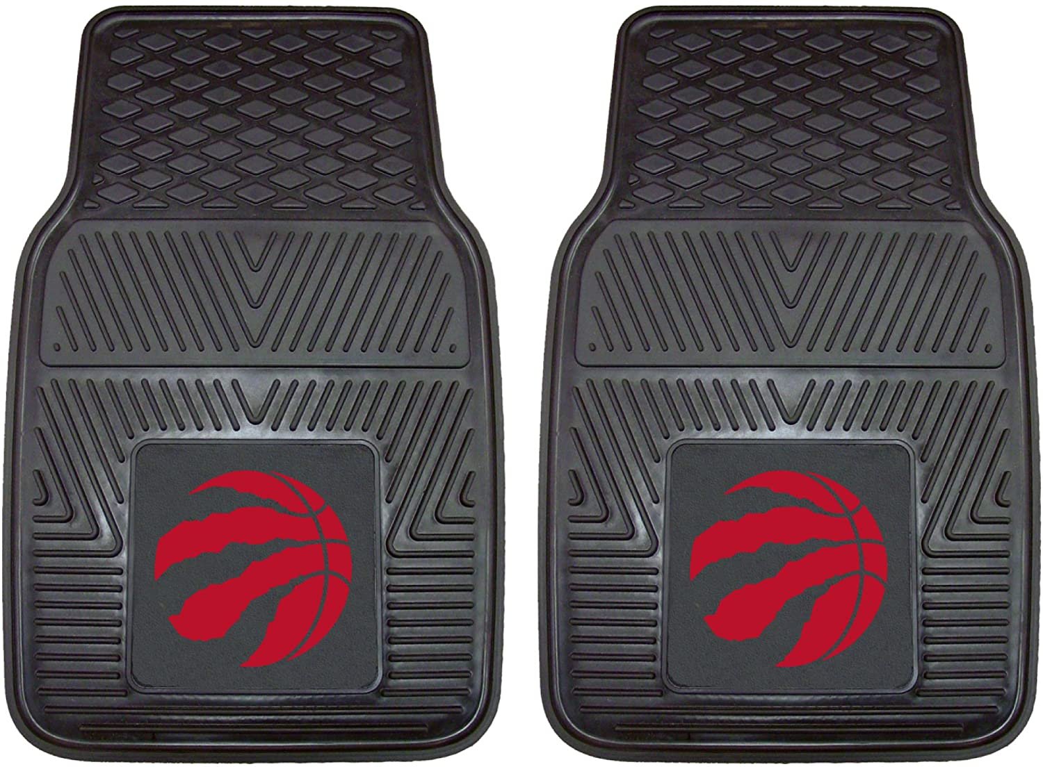 FANMATS 9422 Toronto Raptors 2-Piece Heavy Duty Vinyl Car Mat Set, Front Row Floor Mats, All Weather Protection, Universal Fit, Deep Resevoir Design Fielders Choice