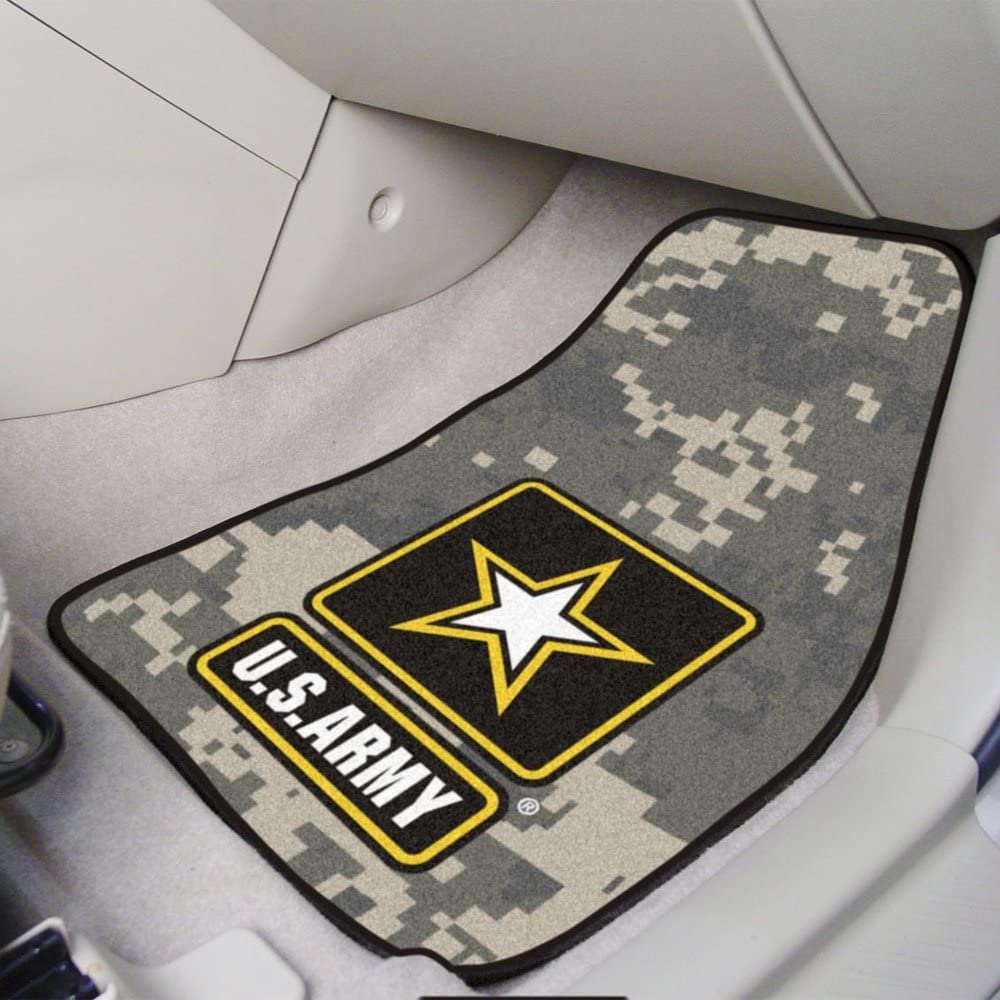United States Army Military Front Floor Mats, Carpet Car Set, 18x27 Inch, Nylon, Set of 2 Fielders Choice