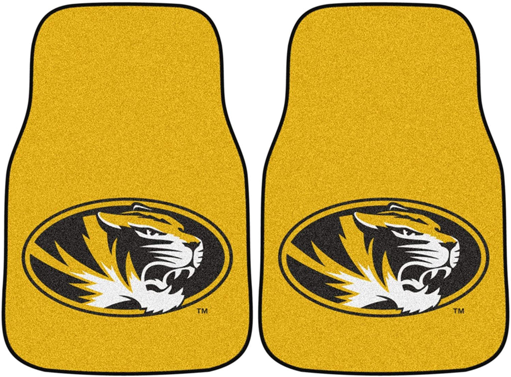 University of Missouri Tigers Front Floor Mats, Carpet Car Set, 18x27 Inch, Nylon, Set of 2 Fielders Choice