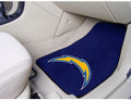 Los Angeles Chargers Front Floor Mats, Carpet Car Set, 18x27 Inch, Nylon, Set of 2 Fielders Choice