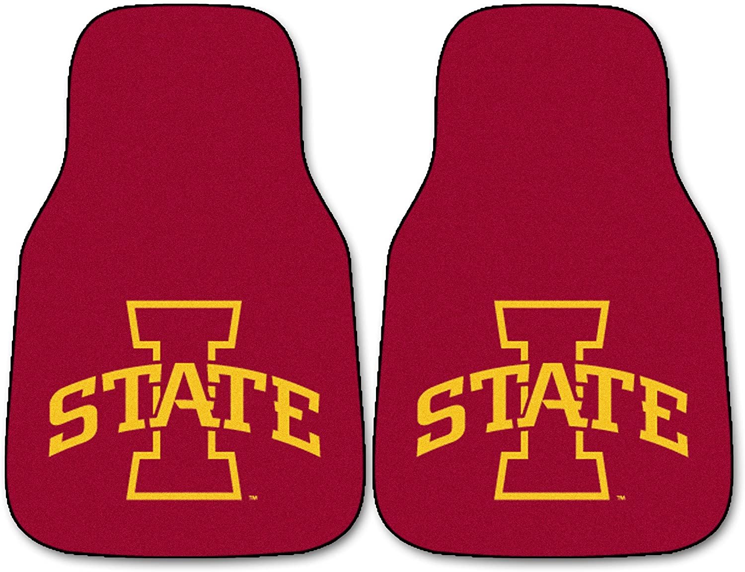 Iowa State University Cyclones Front Floor Mats, Carpet Car Set, 18x27 Inch, Nylon, Set of 2 Fielders Choice