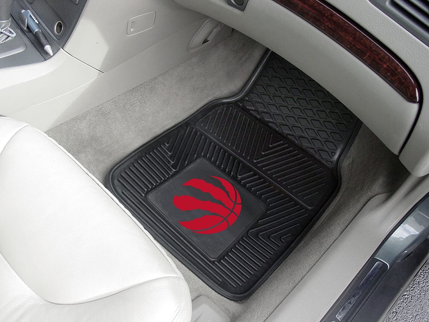 FANMATS 9422 Toronto Raptors 2-Piece Heavy Duty Vinyl Car Mat Set, Front Row Floor Mats, All Weather Protection, Universal Fit, Deep Resevoir Design Fielders Choice