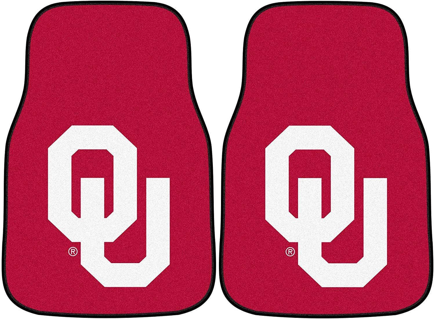 University of Oklahoma Sooners Front Floor Mats, Carpet Car Set, 18x27 Inch, Nylon, Set of 2 Fielders Choice