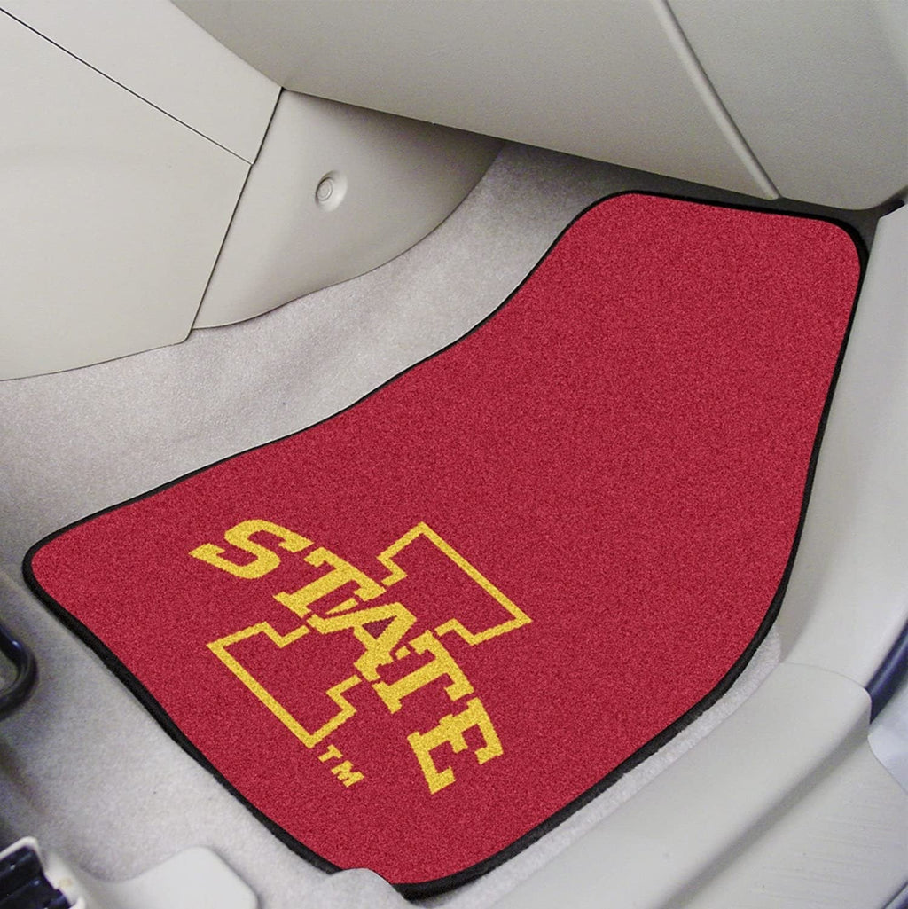 Iowa State University Cyclones Front Floor Mats, Carpet Car Set, 18x27 Inch, Nylon, Set of 2 Fielders Choice