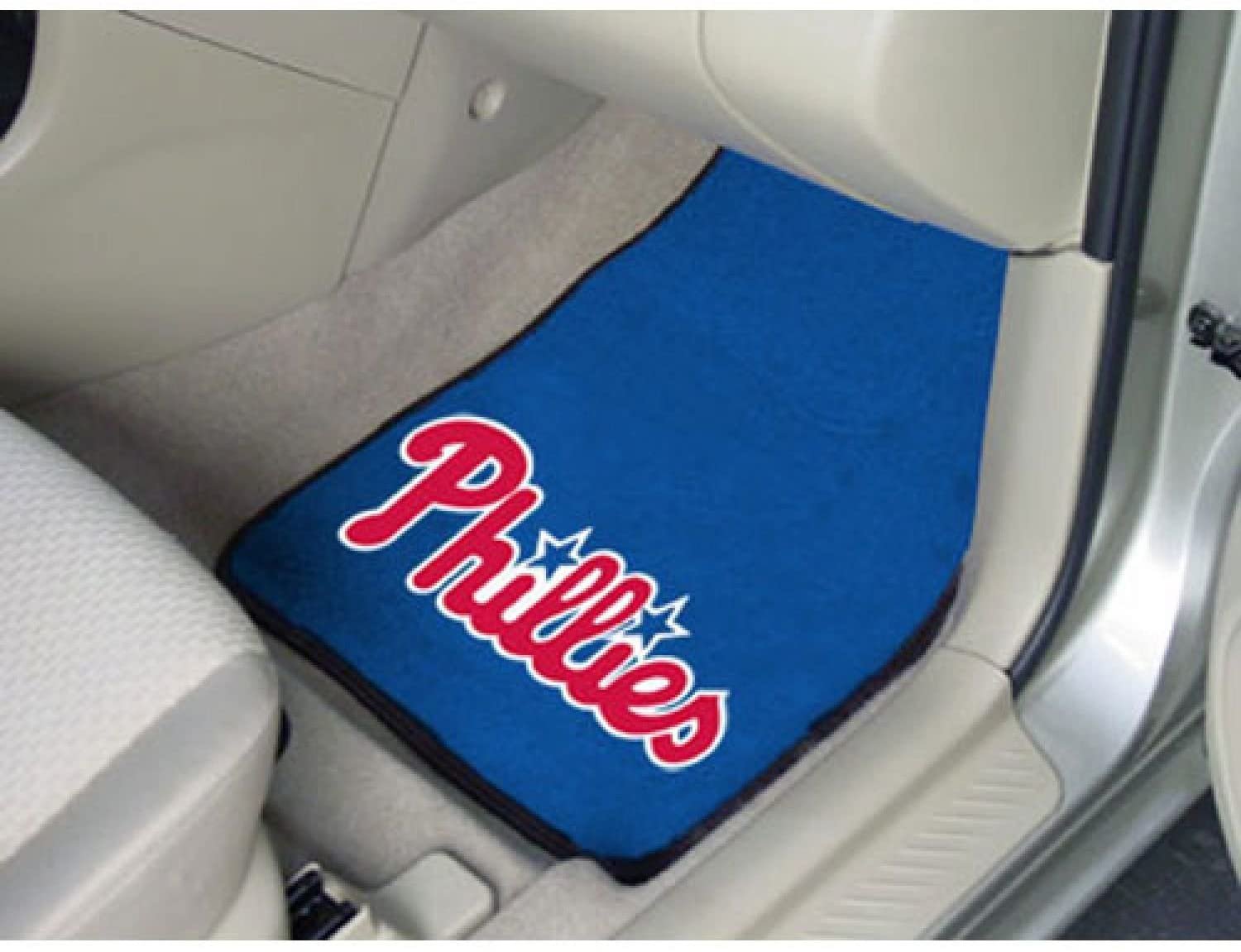 Philadelphia Phillies Front Floor Mats, Carpet Car Set, 18x27 Inch, Nylon, Set of 2 Fielders Choice