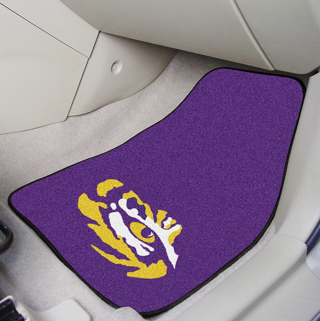 Louisiana State University Tigers LSU Front Floor Mats, Carpet Car Set, 18x27 Inch, Nylon, Set of 2 Fielders Choice