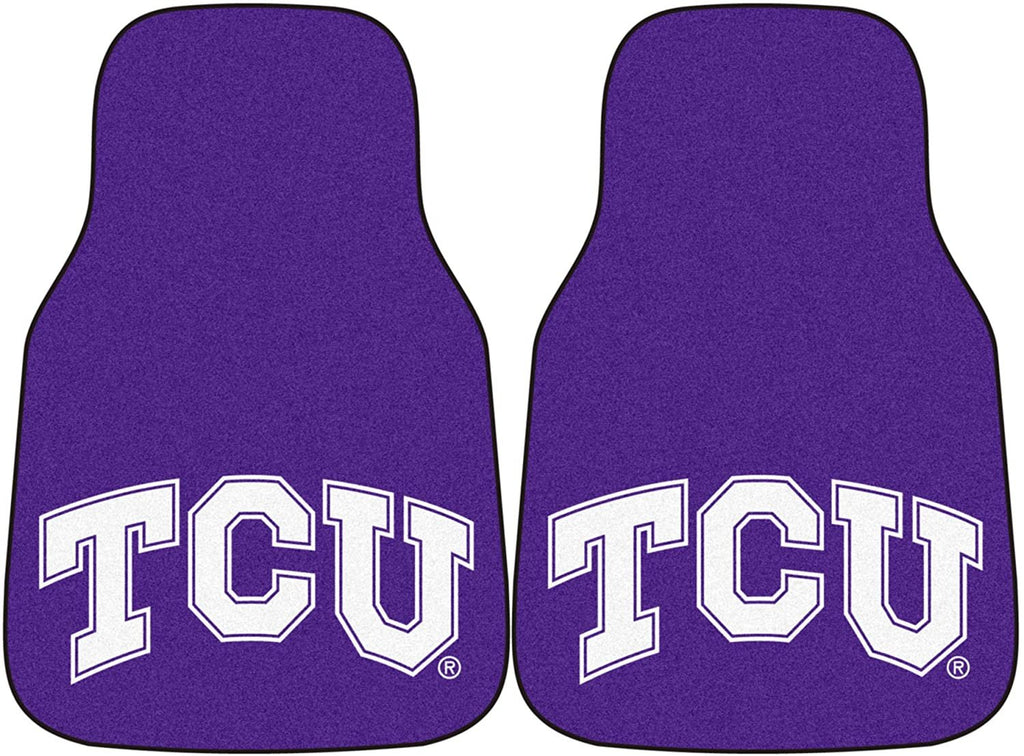 Texas Christian University Horned Frogs TCU Front Floor Mats, Carpet Car Set, 18x27 Inch, Nylon, Set of 2 Fielders Choice