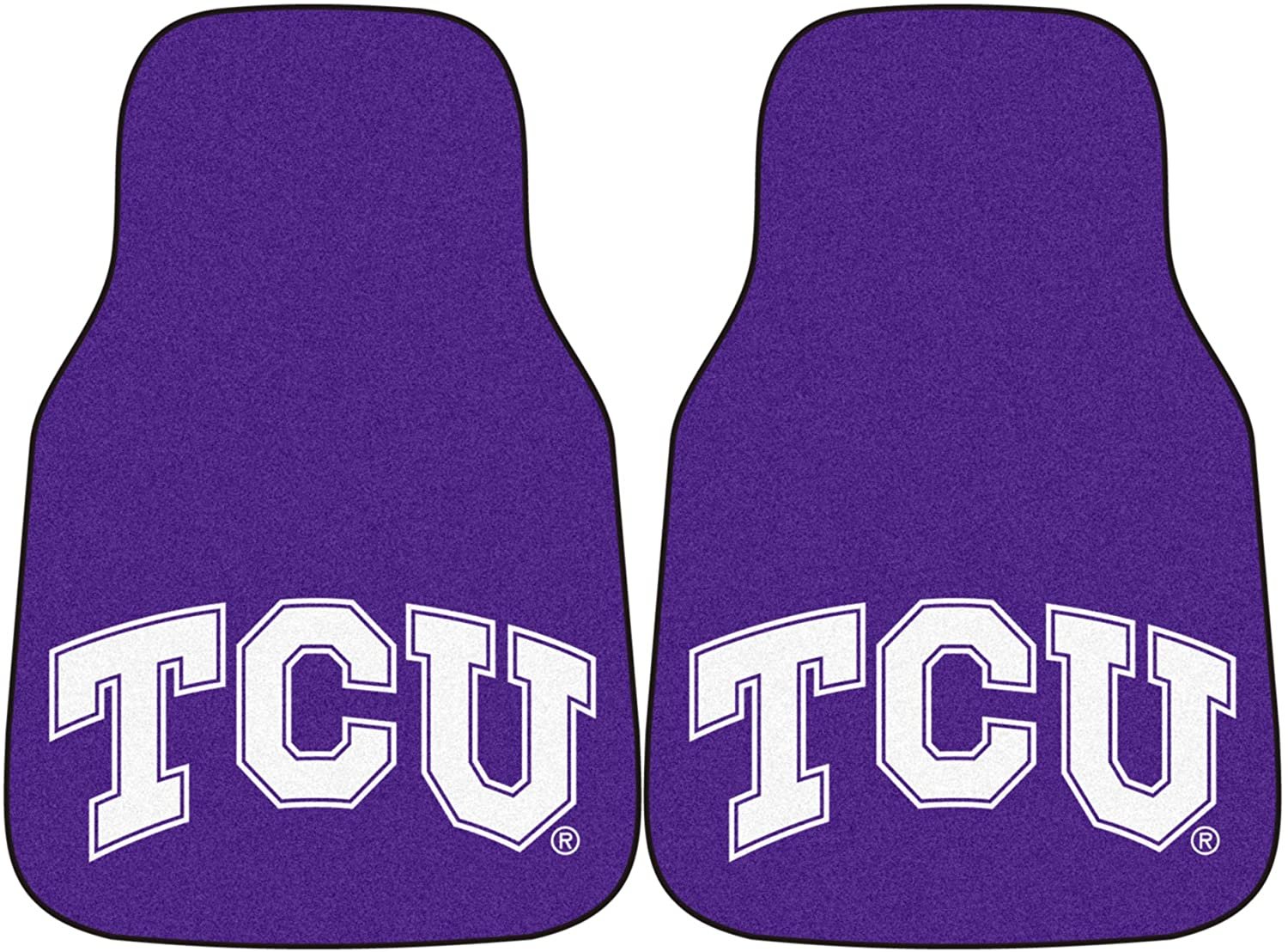 Texas Christian University Horned Frogs TCU Front Floor Mats, Carpet Car Set, 18x27 Inch, Nylon, Set of 2 Fielders Choice