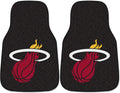 Miami Heat Front Floor Mats, Carpet Car Set, 18x27 Inch, Nylon, Set of 2 Fielders Choice