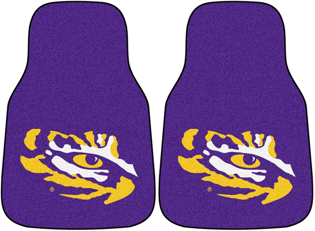 Louisiana State University Tigers LSU Front Floor Mats, Carpet Car Set, 18x27 Inch, Nylon, Set of 2 Fielders Choice