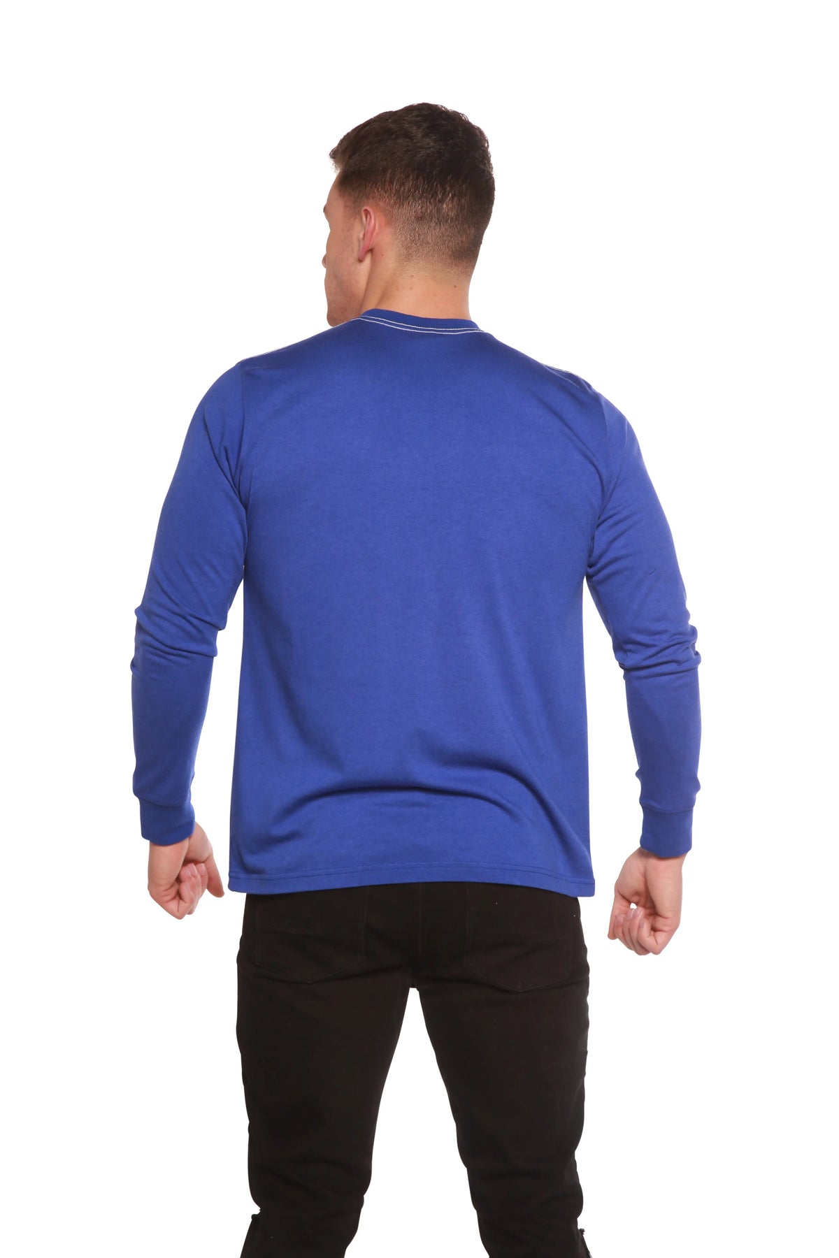 Custom Printed Men's Bamboo Viscose/Organic Cotton Long Sleeve T-Shirt Spun Bamboo