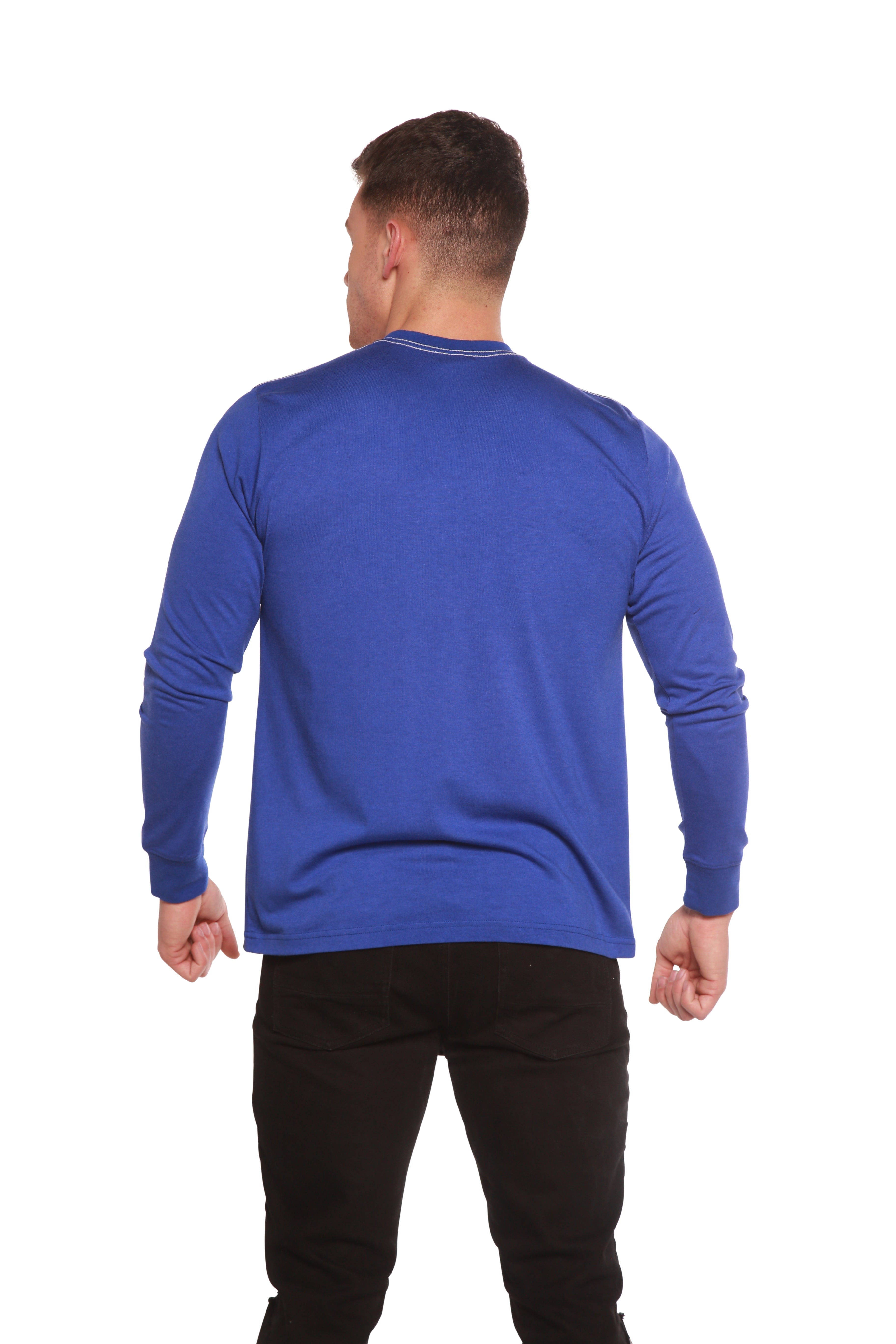 Custom Printed Men's Bamboo Viscose/Organic Cotton Long Sleeve T-Shirt Spun Bamboo