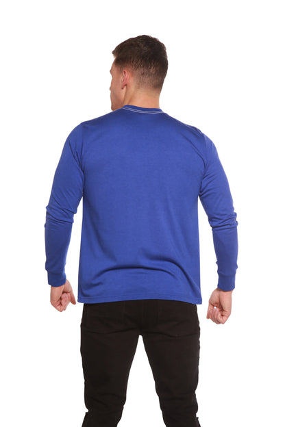 Custom Printed Men's Bamboo Viscose/Organic Cotton Long Sleeve T-Shirt Spun Bamboo
