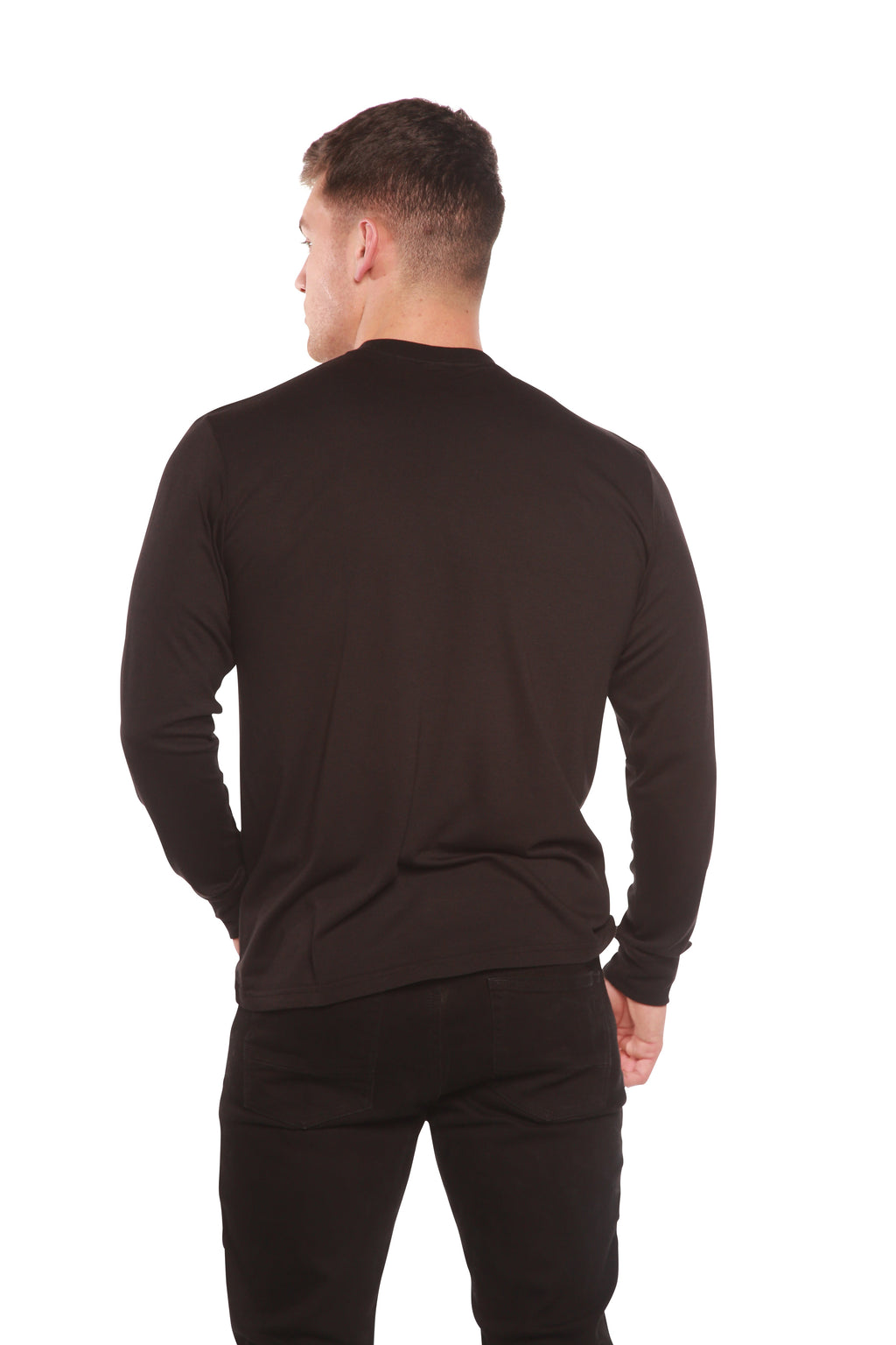 Custom Printed Men's Bamboo Viscose/Organic Cotton Long Sleeve T-Shirt Spun Bamboo