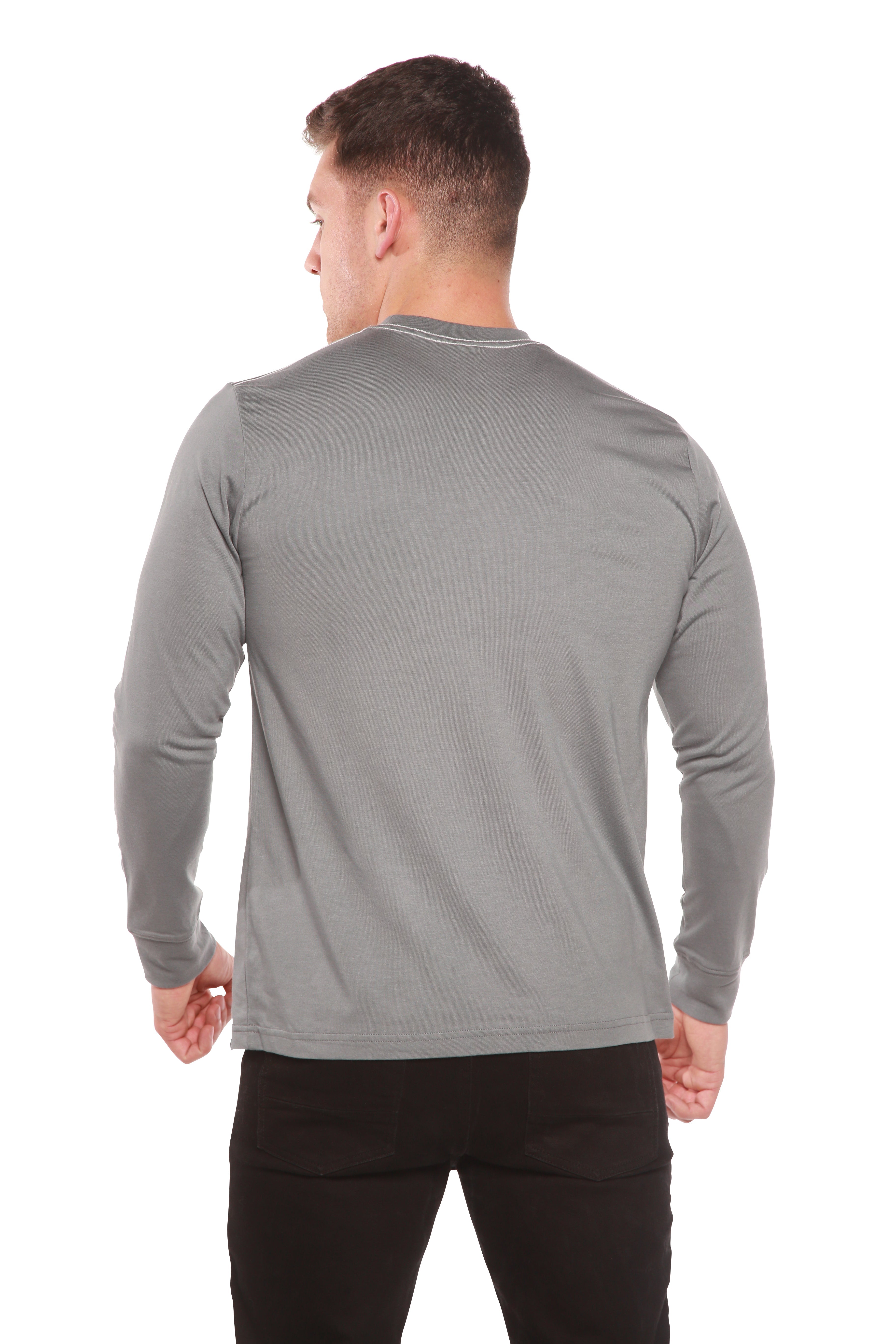 Men's Bamboo Viscose/Organic Cotton Long Sleeve T-Shirt Spun Bamboo