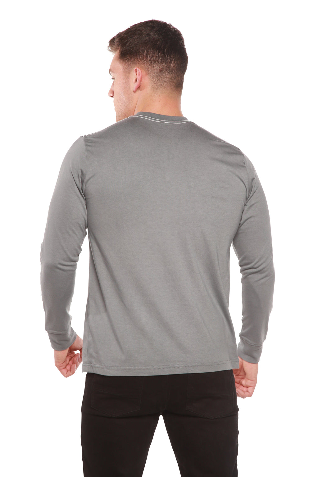 Custom Printed Men's Bamboo Viscose/Organic Cotton Long Sleeve T-Shirt Spun Bamboo