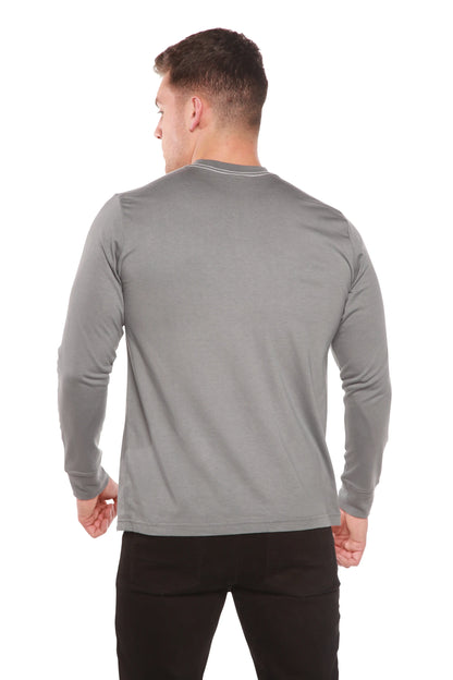 Custom Printed Men's Bamboo Viscose/Organic Cotton Long Sleeve T-Shirt Spun Bamboo