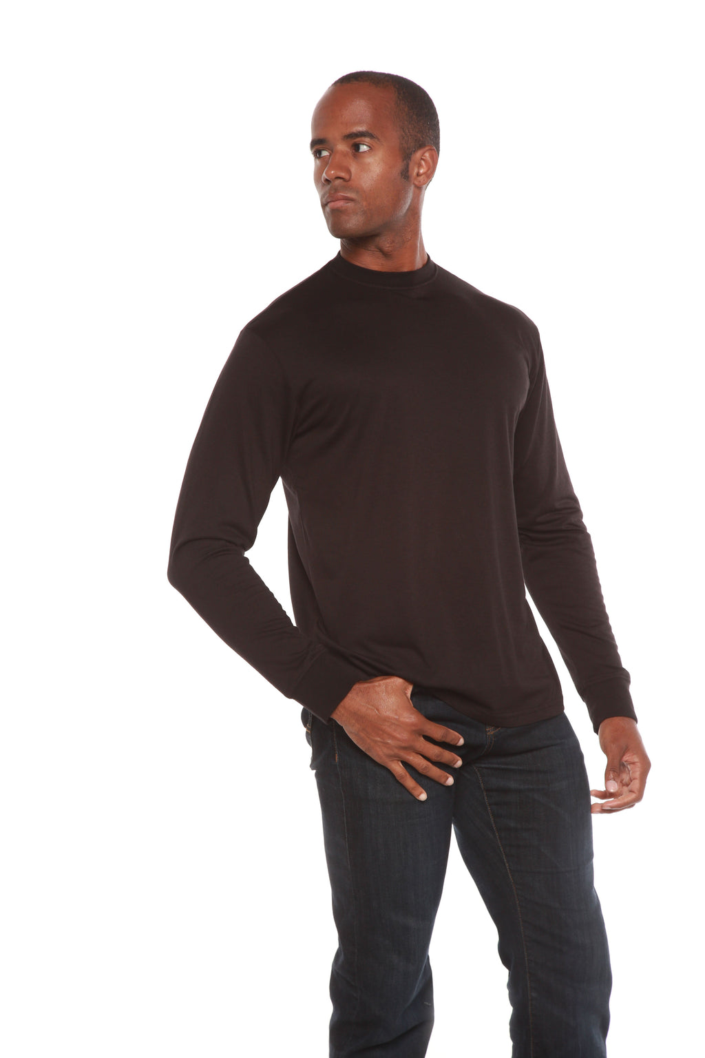 Custom Printed Men's Bamboo Viscose/Organic Cotton Long Sleeve T-Shirt Spun Bamboo