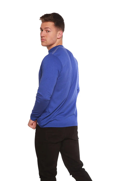 Clearance Men's Bamboo Viscose Long Sleeve Contrast Stitch T-Shirt Spun Bamboo