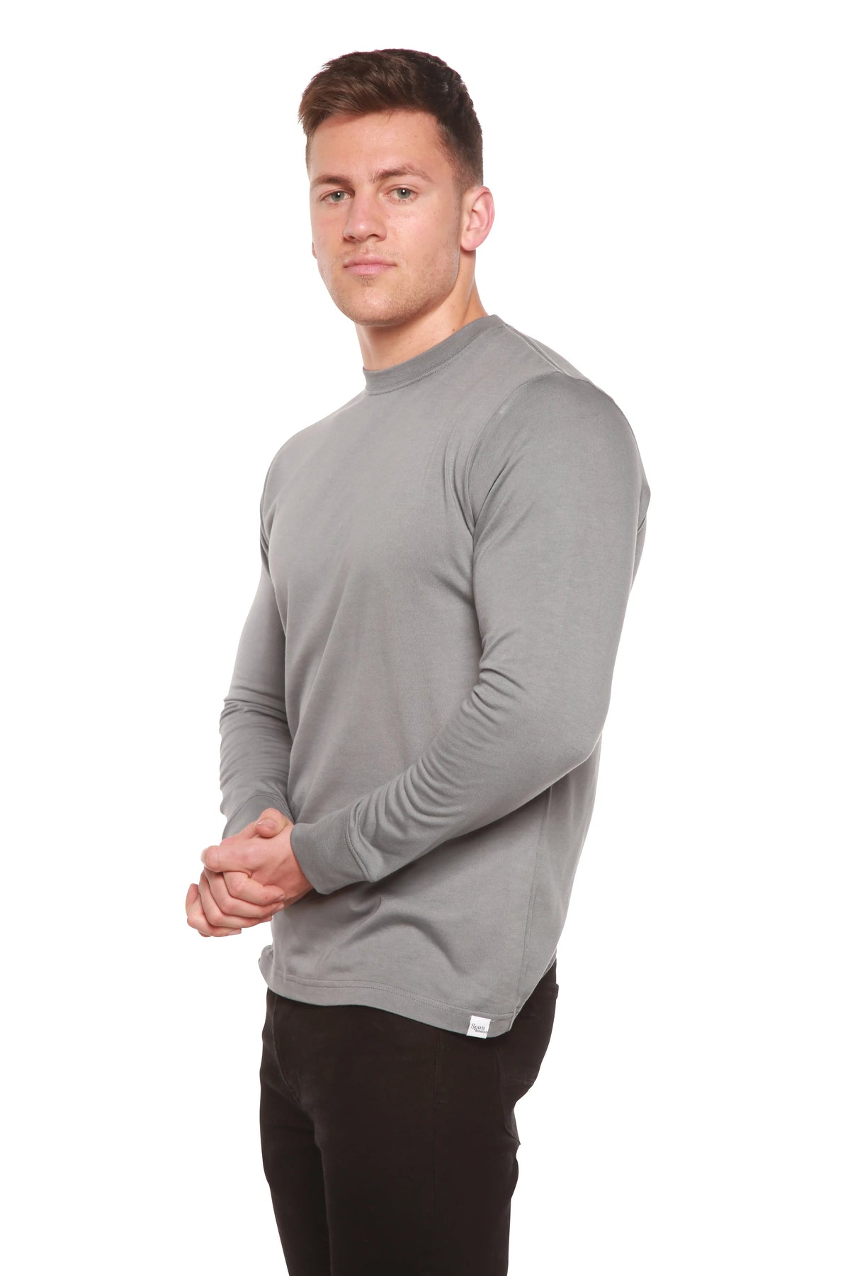 Custom Printed Men's Bamboo Viscose/Organic Cotton Long Sleeve T-Shirt Spun Bamboo